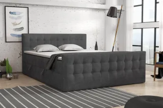 Boxspringbett Schlafzimmerbett ANKER Deluxe 160x200cm Perfect Harmony Dunkelgrau