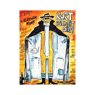 Frank Zander Original Aquarell "Kurt ist mit Dir" 2018 Unikat /...