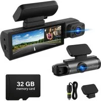 MOPUEA Dashcam Auto, 2-Kanal, 1080P Autokamera, Mit 3.16 Zoll-Bildschirm Dashcam (1080P, 1x opt. Zoom, Großer Weitwinkel für umfassende Aufnahmen, Automatische Loop-Aufnahme und G-Sensor)