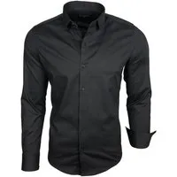 Baxboy Langarmhemd Baxboy Herren Kontrast Hemden Business Freizeit modernes Hemd B-500