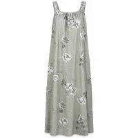 ITALY VIBES Sommerkleid - Maxikleid Leinen Rosenmuster - Lockeres Kleid Damen ONE SIZE - passend für Größen M bis XL