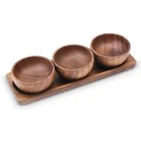 EKA Snackschale Akazienholz 4-teiliges Snack-Set, Akazienholz, (4-tlg)