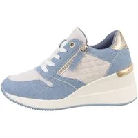 Ital-Design Damen Low-Top Freizeit Sneaker Keilabsatz/Wedge Sneakers Low in Hellblau
