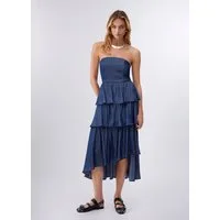 Liu Jo Jeanskleid CHAMBRAY - Midikleid Damen - Sommerkleid - locker - gerüscht