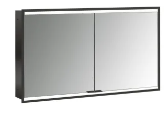 emco LED-Lichtspiegelschrank prime 2 Facelift Unterputz, 1200 mm, 2-türig, IP 20, schwarz Rückwand v 949713556
