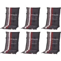 Madison Hochlehnerauflage G 148 6er Set Gartenstuhl Auflagen Kissen Polster für Hochlehner, (Spar-Set, 6 St., 6 Auflagen), für Hochlehner-Stühle UV-beständig inkl. Bindebänder und Halteband