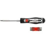 Red Magazin-Knarrenschraubendreher 13in1, 1/4" schwarz/rot, mit 13 Bits