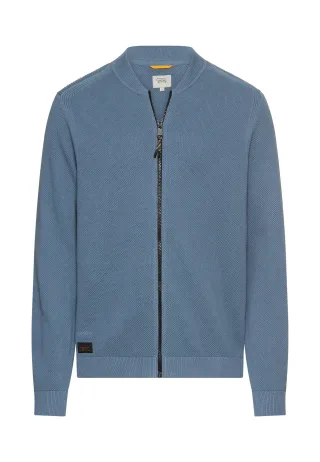 camel active - Strickjacke im Bomberstil stone blue - Gr. - 3XL