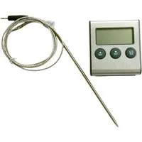 DIW Bratenthermometer Fleisch Braten Thermometer ET921 bis 250°C hitzefest, Packung, Komplettset, Einstichfühler, Kochmodus mit Alarm, Timer