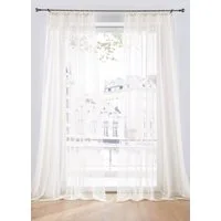 DecoHome24 Gardine Voile 2-teiliges Vorhänge Set (2 St), Kräuselband, halbtransparent, Store