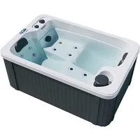 HOME DELUXE Whirlpool HORIZON - 175 x 115 cm, (1-tlg), für 2 Personen, Heizung und Massage, 15 Düsen, Outdoor Whirlpool