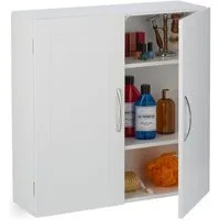 relaxdays Hängeschrank Hängender Badschrank mit 2 Türen (1-St)