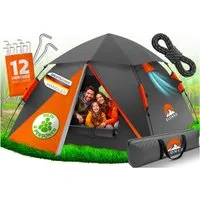 ELONEO Wurfzelt ELONEO Wurfzelt 245x225x150 cm – Pop-Up Campingzelt für 2–4 Personen, Personen: 4, Regendicht, Schnelle Einrichtung, UV-Schutz, Winddicht