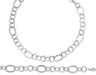 Orphelia Damen 925 Sterling Silber Set: Kette + Armband - Silber SET-015