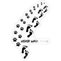 Spreadshirt Aufkleber Never Walk Alone Fußspuren Und Pfoten Sticker Aufkleber