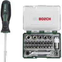 BOSCH Ratsche 27-teiliges Mini-Ratschen-Set + Handschraubendreher 2607017331, Inkl. Bit-Set