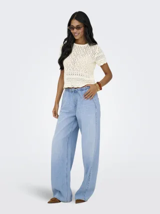 ONLY - ONLELKE LIFE SS STRUCTUR O-NECK KNT NOOS Birch - Gr. - L