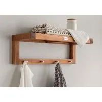 Destiny Wandregal SPA & LIVING, Regal mit Haken 61,5x23x20,5 cm, Teak