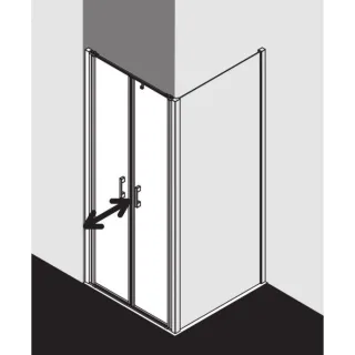 Kermi Liga Pendeltür in Nische LIPTD070181AK 70x185cm, silber mattglanz, ESG klar, auf Duschwanne