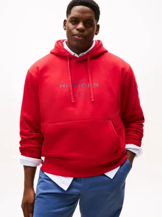 BT-OVAL GRAPHIC HOODIE-B medium red