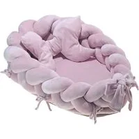 LuMali Kuschelnest 3in1 Babynest XXL Kokon Zopf Matte Kissen superweich wendbar doppelt, (3-teiliges Set: Zopf, Matte, Kissen), Neugeborene Baumwolle Velour antiallergisch wendbar Geschenk Geburt