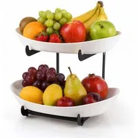 Roxlin Etagere Obstkorb 2 Etagen, Obstständer für Küchenarbeitsplatte, 2-Etagen