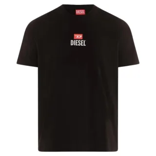 Schwarzes T-Shirt mit kleinem D-Logo von Diesel