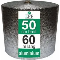 LPF dieLUFTPOLSTERFOLIE Schutzfolie Luftpolsterfolie ALUMINIUM kaschiert Breite 50cm x Länge 60m / 250my