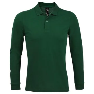 SOLS Mens Perfect Langarm-Piqu-Poloshirt (flaschengrün)