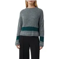 comma Strickpullover Unifarben mit Längstreifen