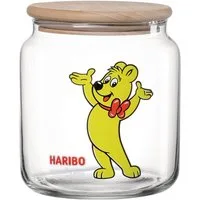 Ritzenhoff & Breker Vorratsglas HARIBO Hands Up, 1,1 Liter, Glas, Massivholz, Silikon, (1-tlg), Maße: 12 x 12 x 13 cm