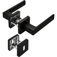 SO-TECH® Drückergarnitur Türdrücker CUBE schwarz 120 x 22 mm Vierkant 8 x 8 mm, Buntbart Türgarnitur für Zimmertür Rosettengarnitur