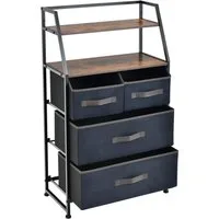 COSTWAY Sideboard, mit Stoffschubladen & Ablagen,Kippsicherung,29x58x100cm