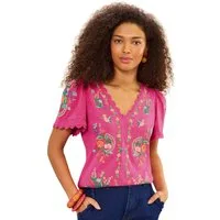 Love & Roses T-Shirt Love & Roses T-Shirt mit Bogenkante, Regular (1-tlg)