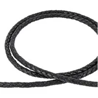 Auroris Bastelnaturmaterial 1m Lederband Lederschnur Lederriemen geflochten Durchmesser 5mm, (Farbe wählbar)