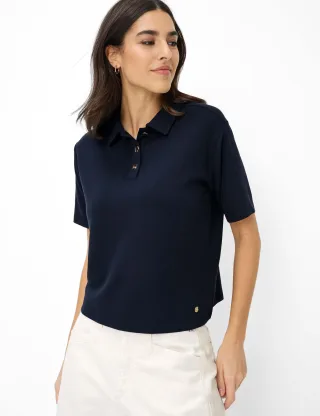 Brax Damen Polo Style CARA S navy, dunkelblau, Gr. 36