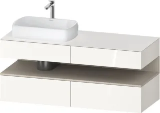 Duravit Qatego Konsolenwaschtischunterbau wandhängend Weiß Hochglanz 1400x550x600 mm - QA47650832200 QA4765083220000