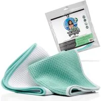 Nuke Guys Putztücher Mikrofaser Waffeltuch - 35x35 cm 2er Pack Mikrofasertuch (Mikrofaser, 35x35 cm, Set, 2-tlg., Mikrofasertücher 35x35, Reinigungstuch - Streifenfrei - Lackschonend - Fensterputztuch)