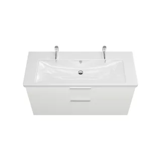 Burgbad Keramik Waschtisch-Set Eqio Weiß Hochglanz/Alpinweiss, SEZB123F2009C0001 SEZB123F2009C0001