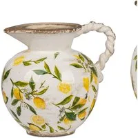 formano Dekovase Vintage Lemon, Höhe: 19cm, Farbe: Weiß, Motiv: Zitronen