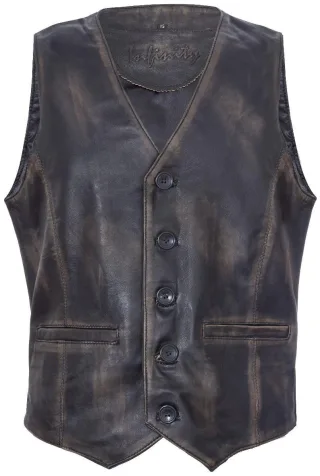 Hellbraune Lederweste, formelle traditionelle Gilet-Weste