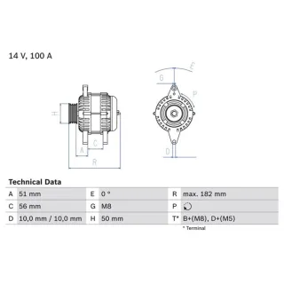 Bosch Lichtmaschine 100A Opel 0986043680