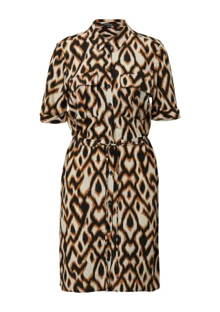 comma - Kleid schwarz|beige - Gr. - 36