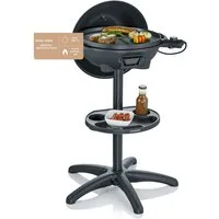 Severin Elektrogrill PG 8541, 2000 W, Elektrogrill mit Haube & Thermometer, Keramikbeschichtung, 41 cm