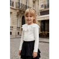 Parla Kids Langarmshirt Weißes Langarmshirt mit Spitzendetails am Kragen