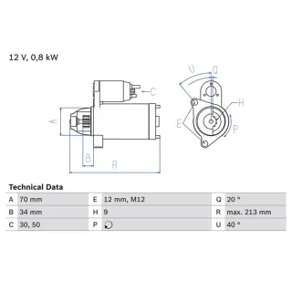 Bosch Anlasser 1,2 kW Honda City Civic Jazz 0986027060