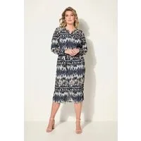 MIAMODA Midikleid Midikleid bequem geschnitten Crash Langarm