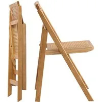 LIM HOME Klappstuhl TB000 (Packung, 1 St), Gestell aus Massiveholz FSC®, Sitzfläche aus Rattan
