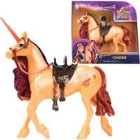 Unicorn Academy - Einhorn Cinder, Spielfigur 28 cm groß, mit echter Mähne und Schweif, abnehmbarem Zaumzeug, Sattel und Bürste