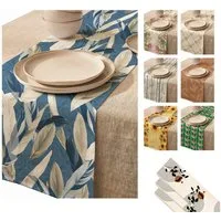 LIVINA HOME Tischläufer Premium Tischdecke abwaschbar, Tischband, moderne Leinenoptik Decke, Tischtuch, Gartentischdecke, Tafeltuch, Oster Deals Sale!